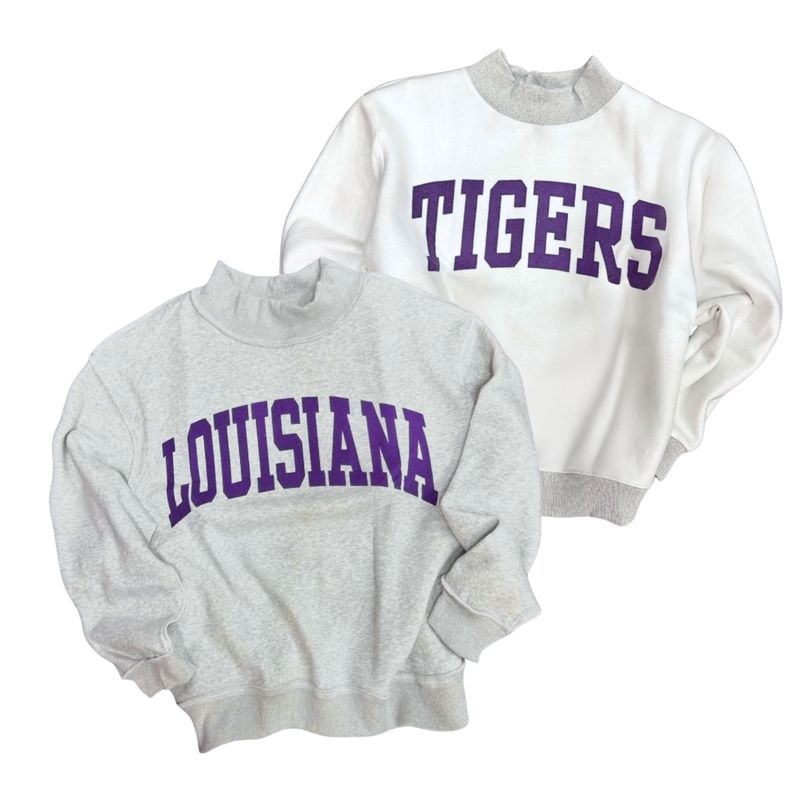 Louisiana Tigers Reversible Mock Neck Sweatshirt