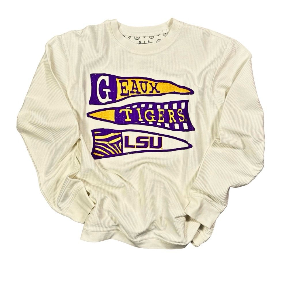 Tigers Pennant Flag Corded Crew Sweatshirt