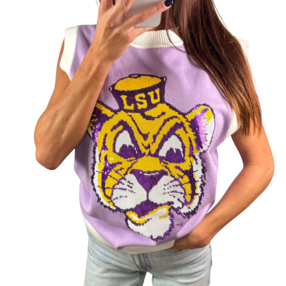Sequin Mike The Tiger Sleeveless Sweater Tank