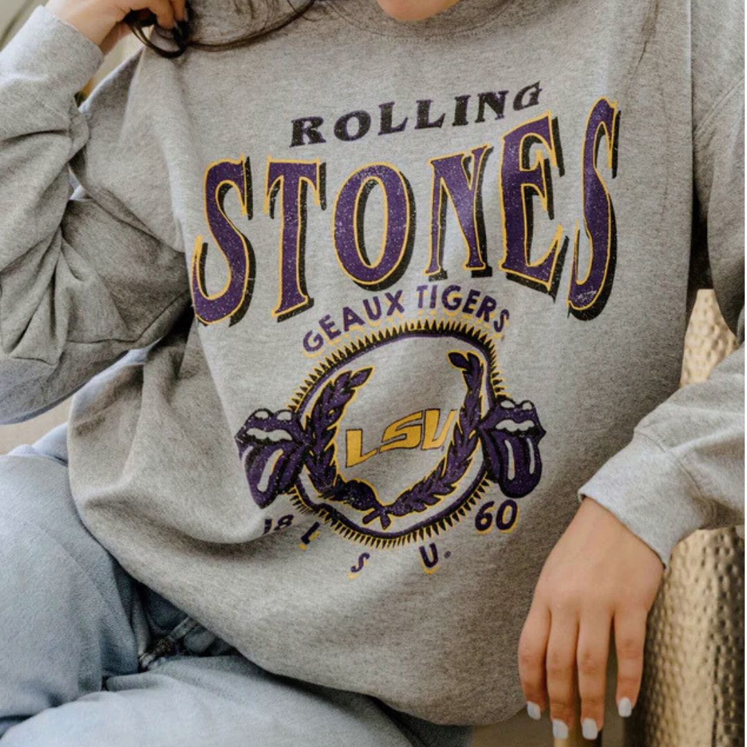 Rolling Stones Geaux Tigers Thrifted Pullover