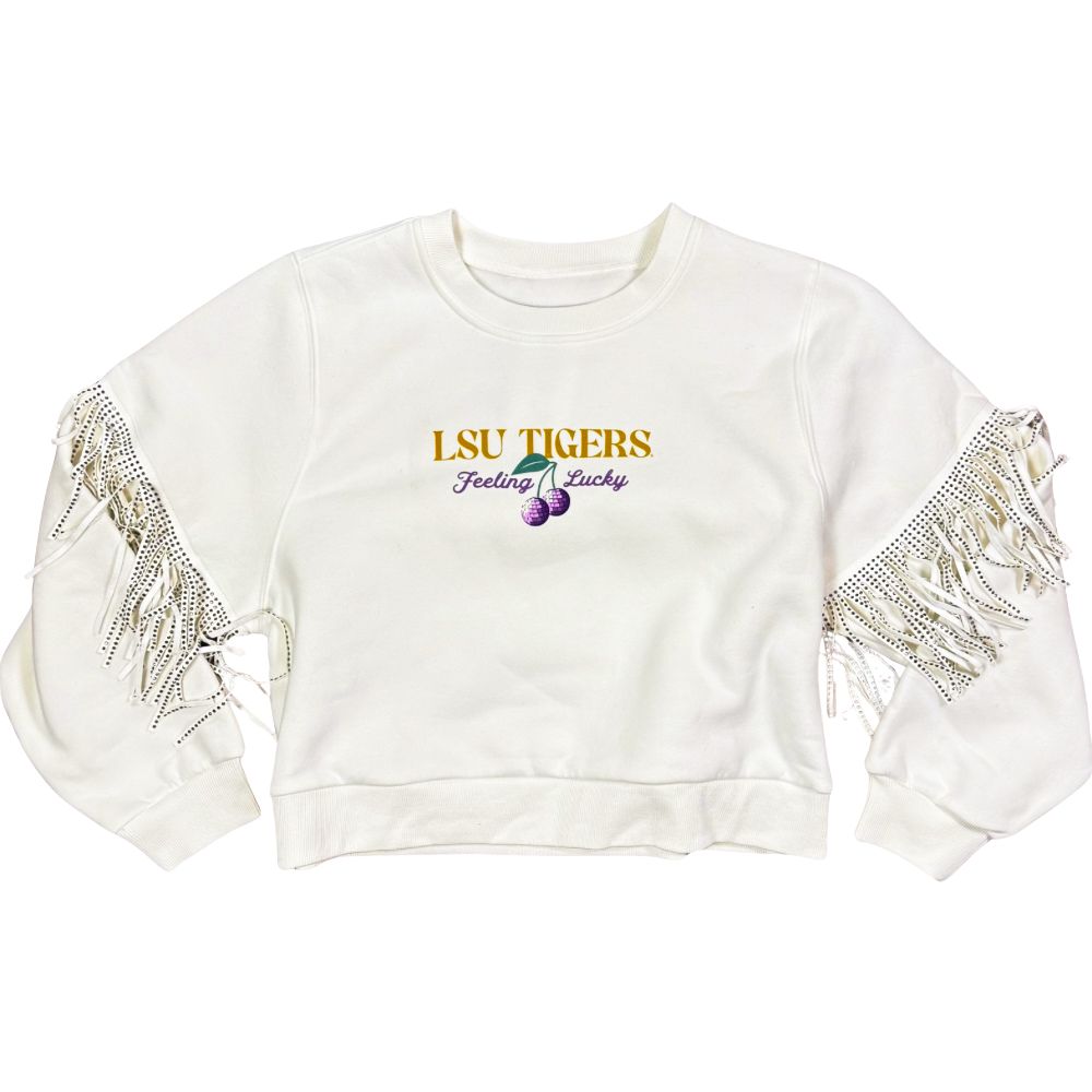 LSU “Feeling Lucky” Fringe Pullover