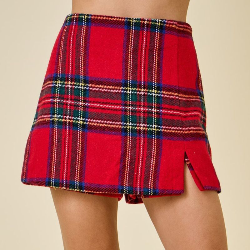 Red Plaid Skort