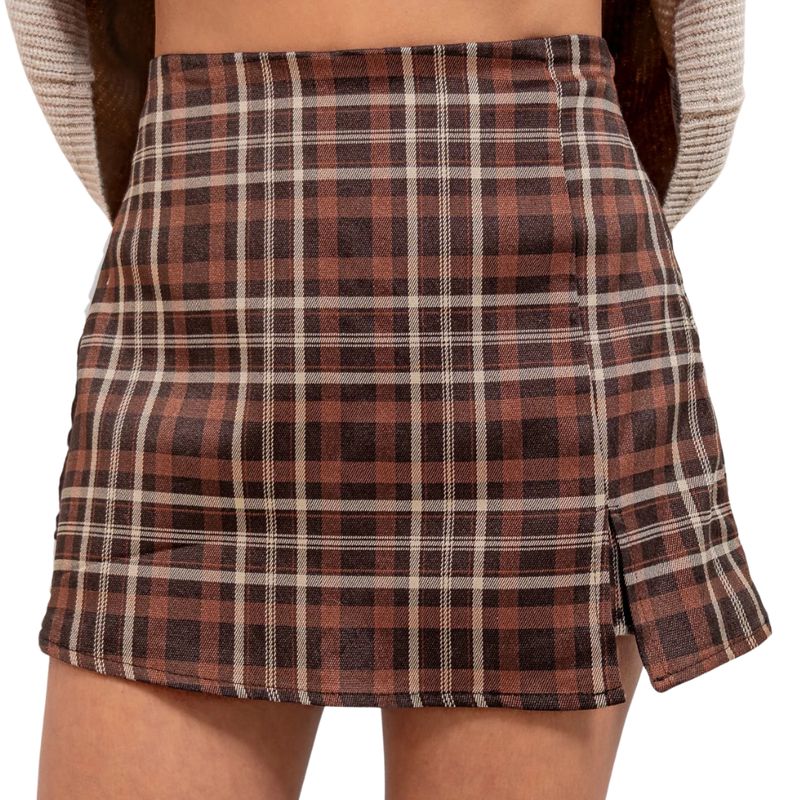 Brown Plaid Skort