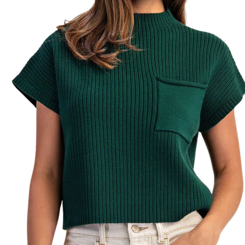 Hunter Green Short Sleeve Sweater