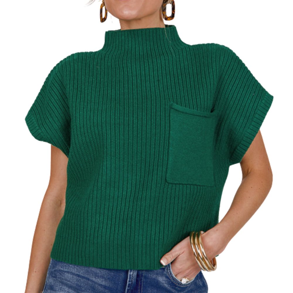 Hunter Green Short Sleeve Sweater