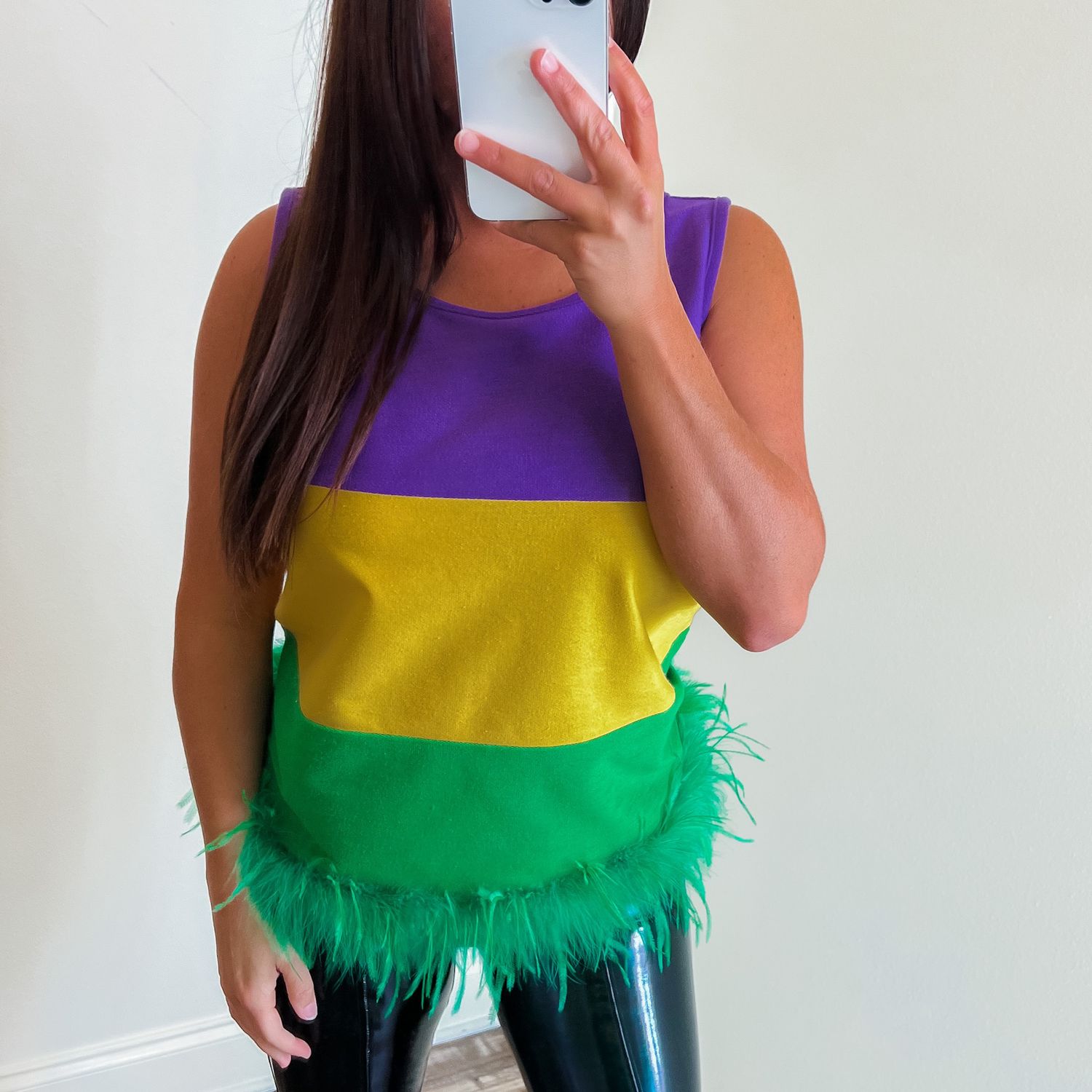 Mardi Gras Feather Top
