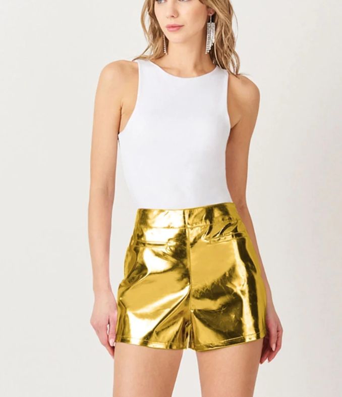 Gold Metallic Shorts