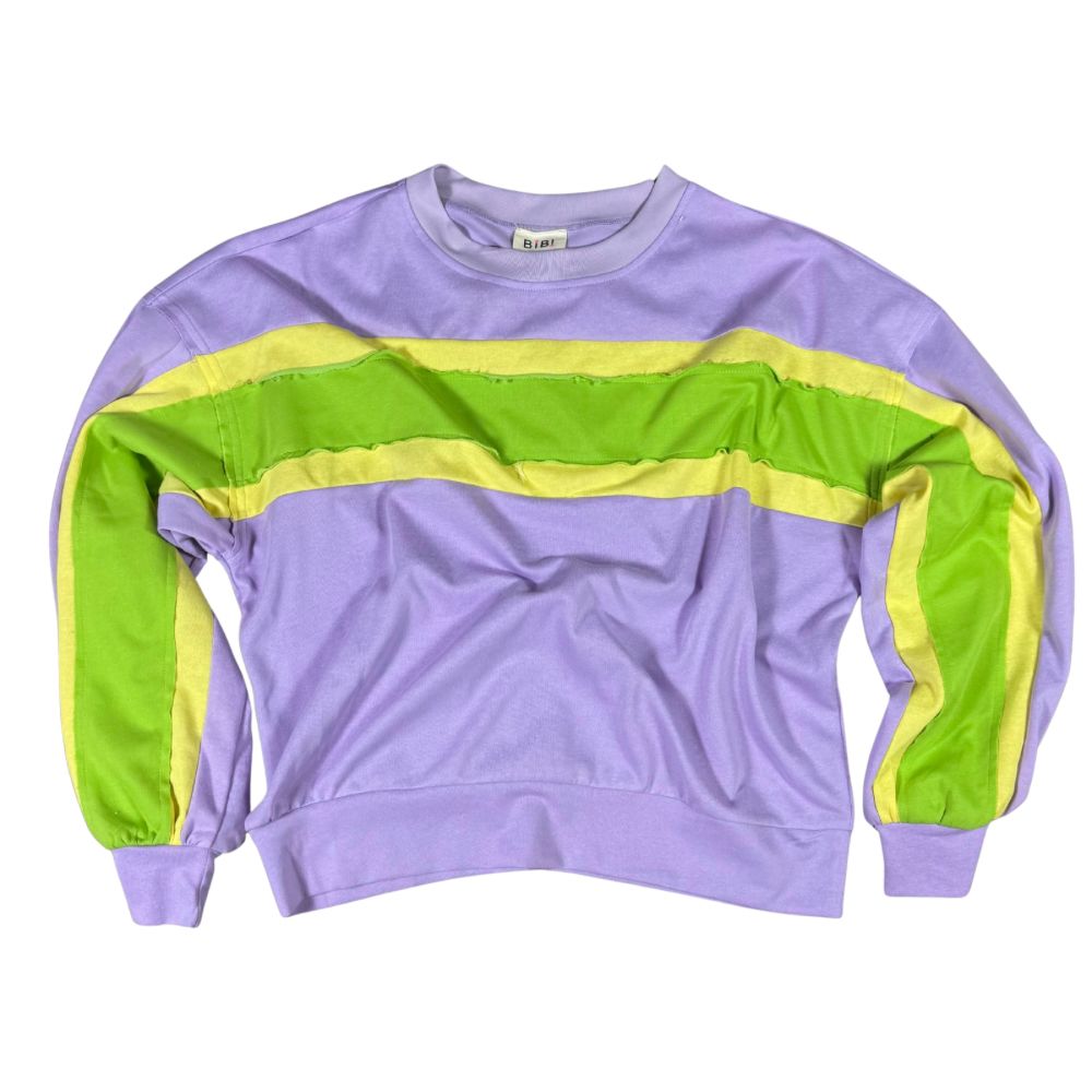 Mardi Gras Stripe Color Block Pullover