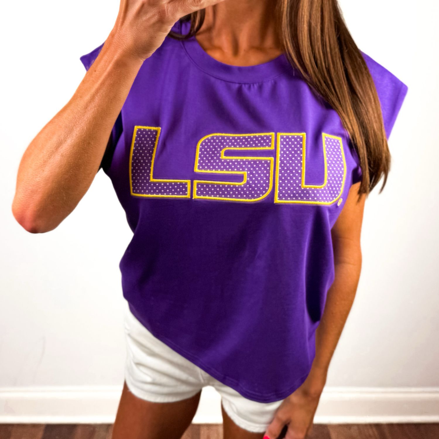 LSU Preppy Polka Dot Top