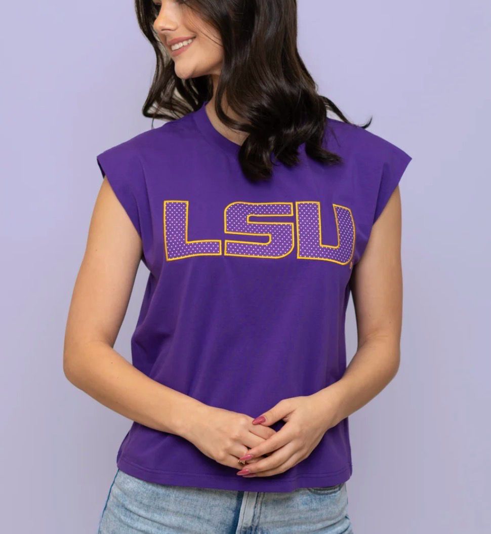 LSU Preppy Polka Dot Top