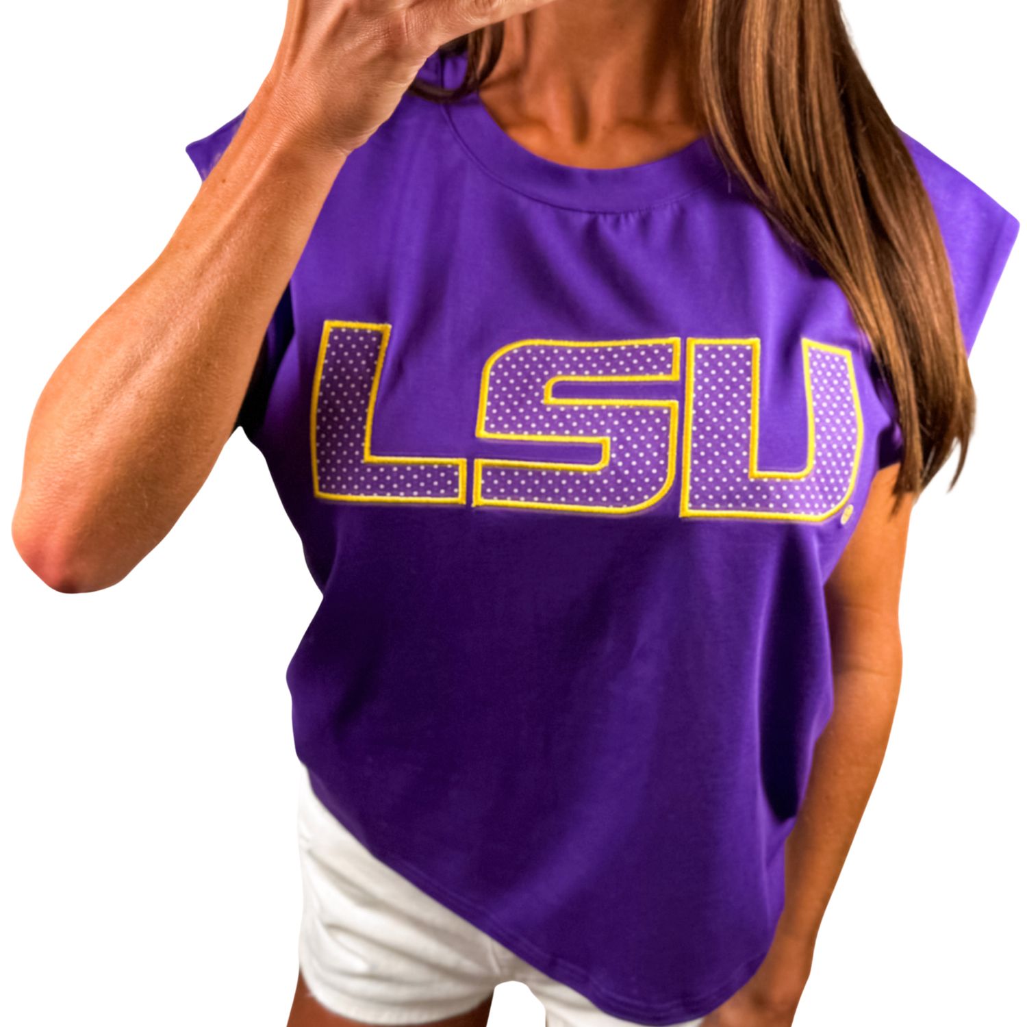 LSU Preppy Polka Dot Top