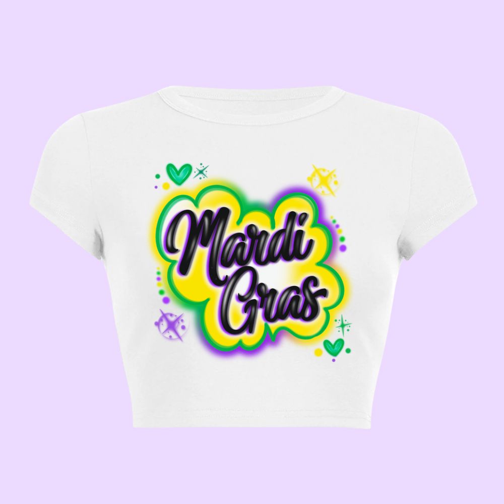 Cool Girl Mardi Gras Cropped Tee