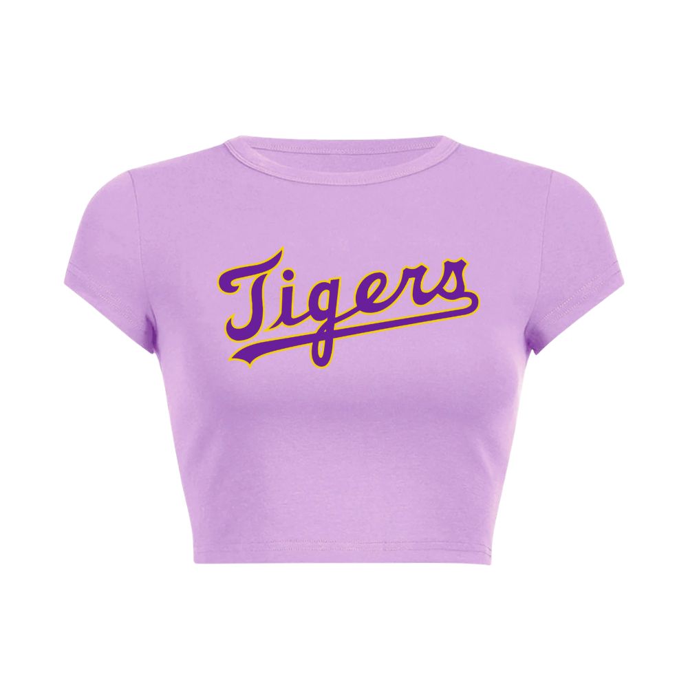 Lavender Tigers Cropped Tee