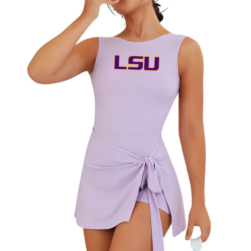 Front Wrap Game Day Dress - Lilac