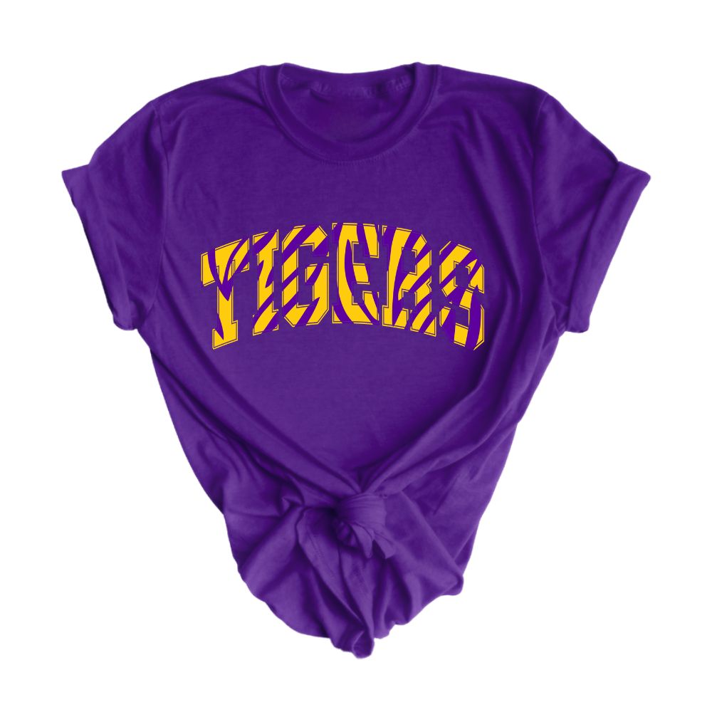 Tigers Stripe Varsity Arch Tee