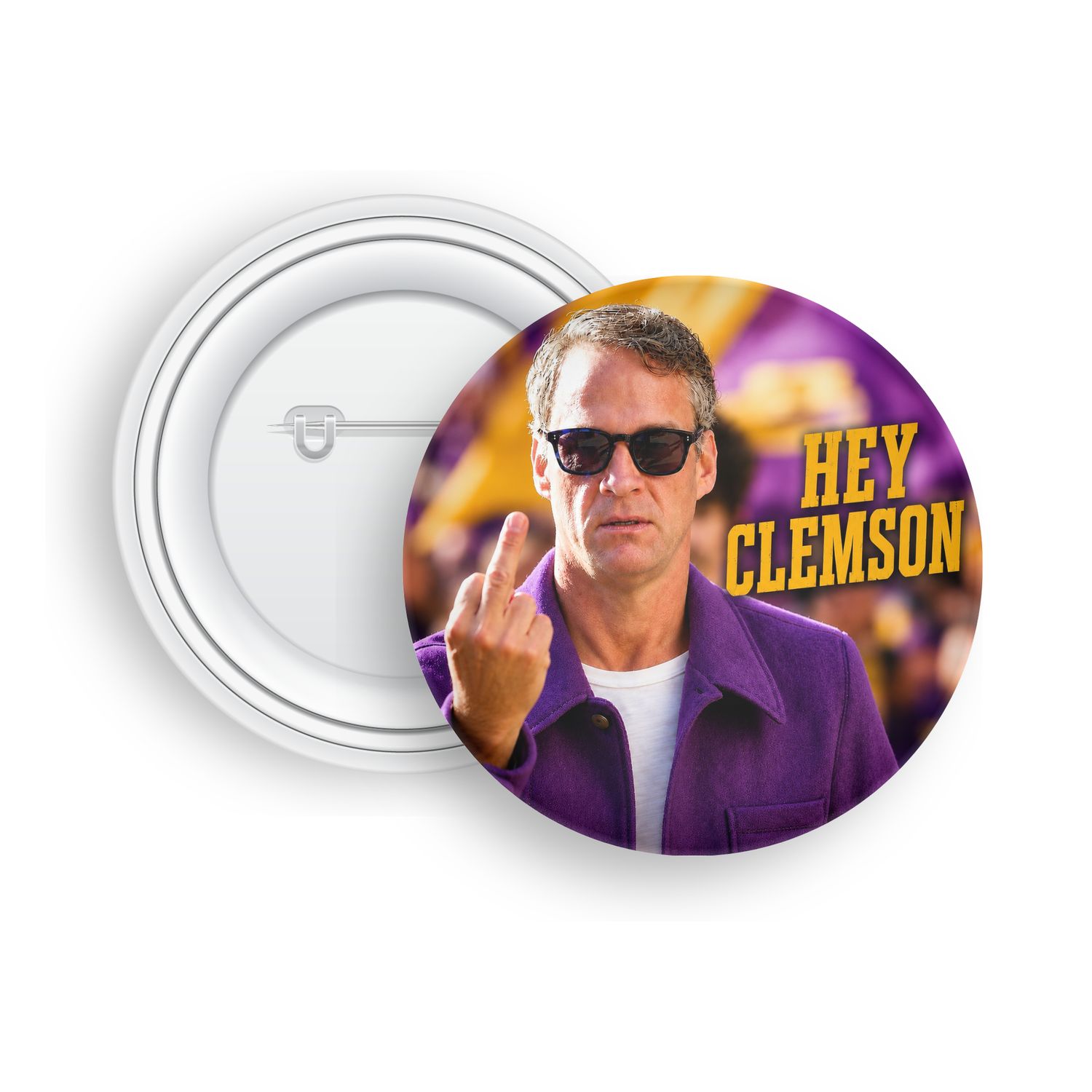 Hey Clemson Game Day Button Pin