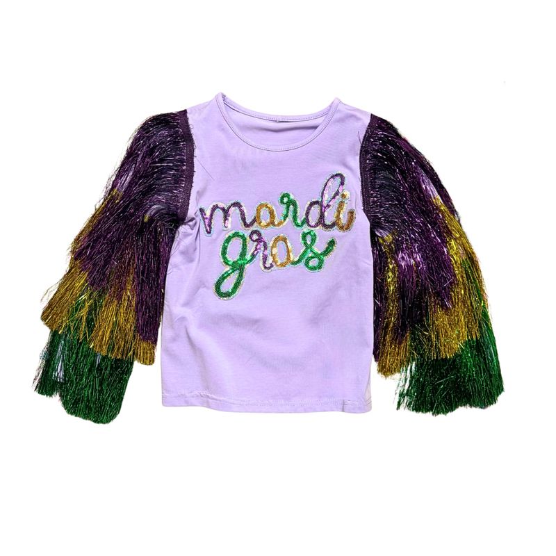 Girls Tinsel Mardi Gras Top