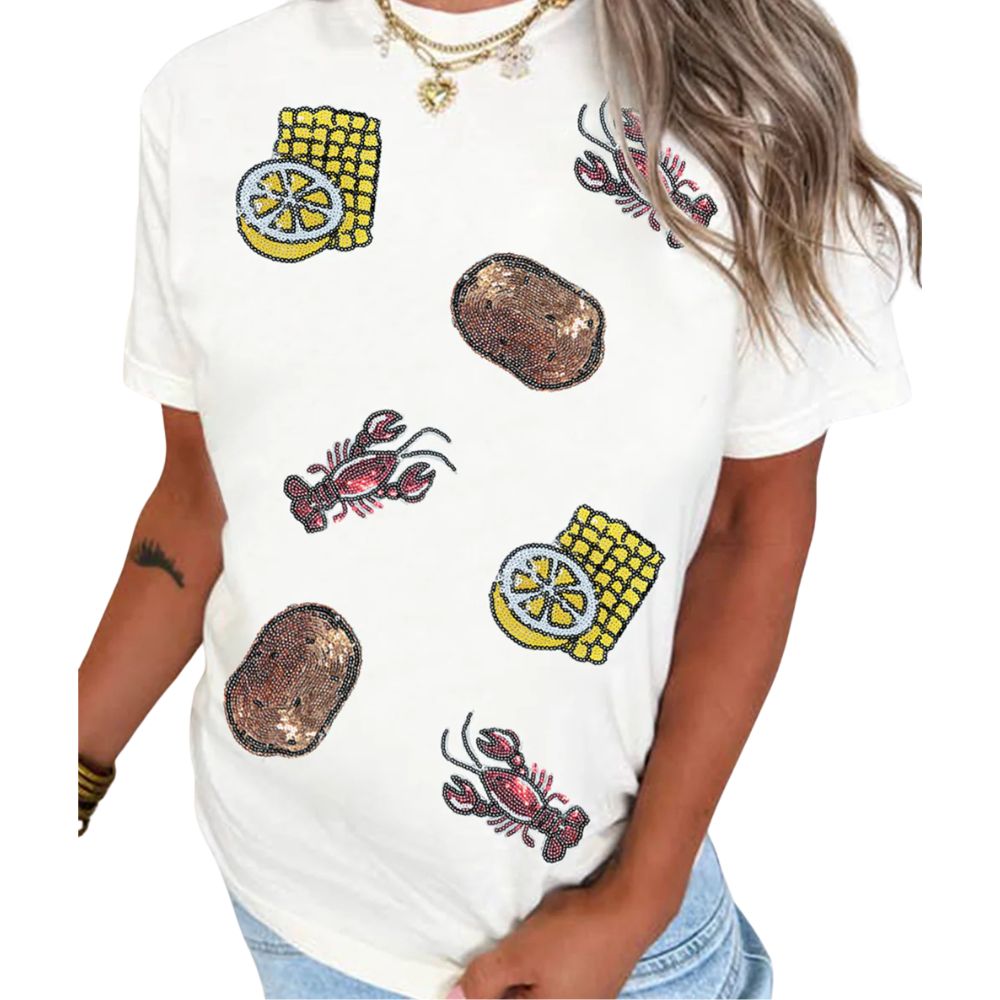 Sequin Crawfish Boil Tee
