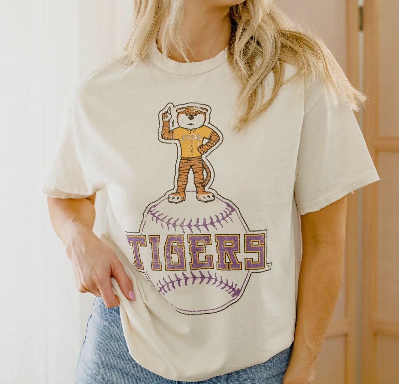 LSU Baseball Mascot Thrifted Tee