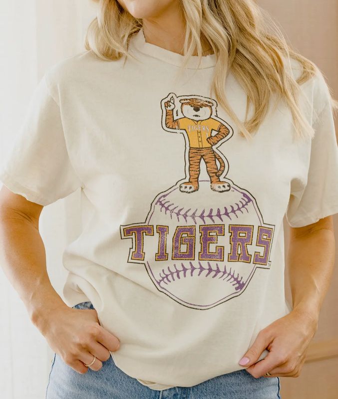 LSU Baseball Mascot Thrifted Tee