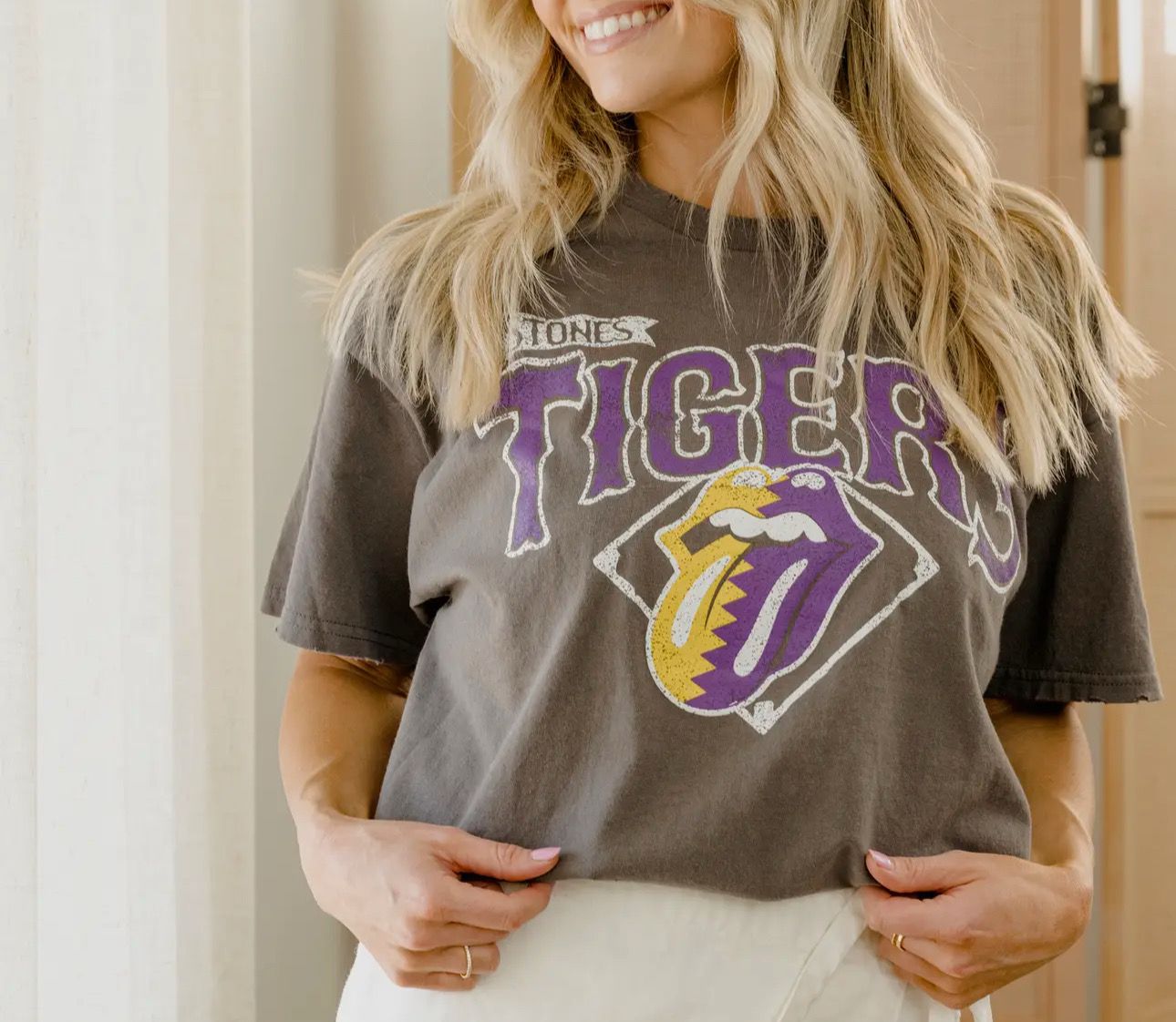 Thrifted LSU Baseball Rolling Stones Tee