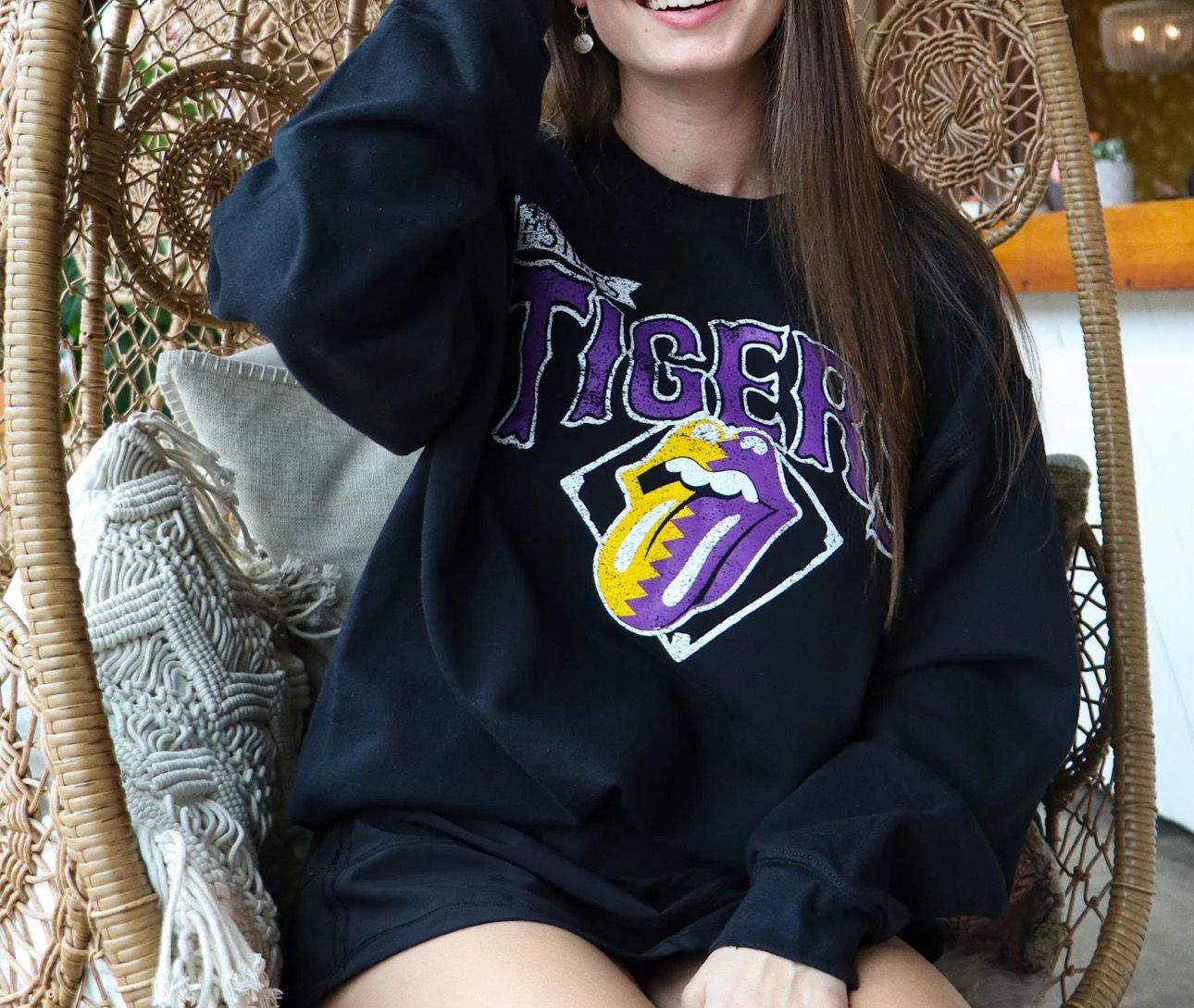 LSU Baseball Rolling Stones Thrifted Pullover