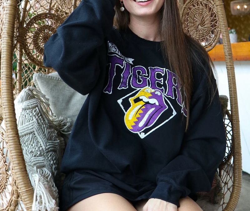 LSU Baseball Rolling Stones Thrifted Pullover