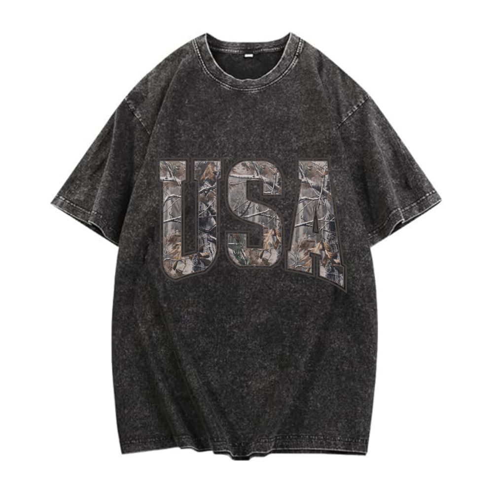 USA Camo Acid Wash Tee