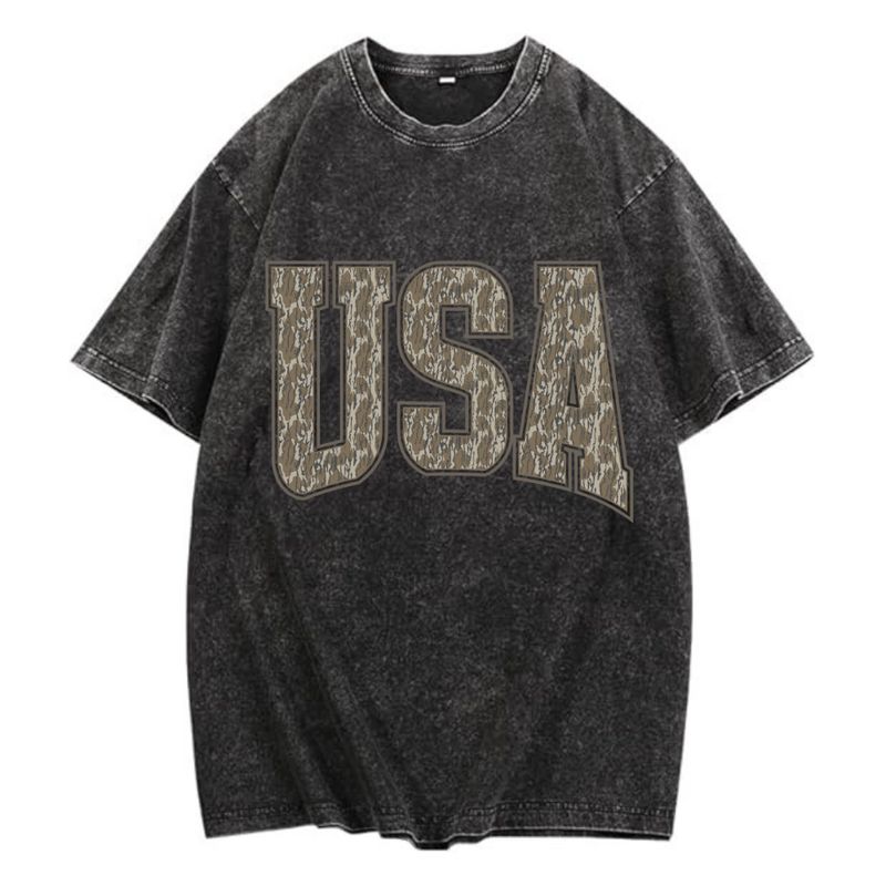 USA Camo Acid Wash Tee