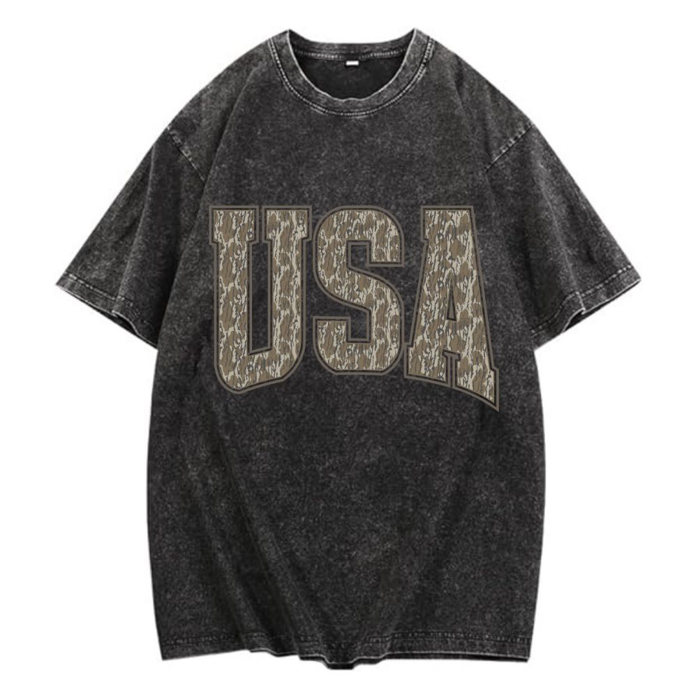 USA Camo Acid Wash Tee