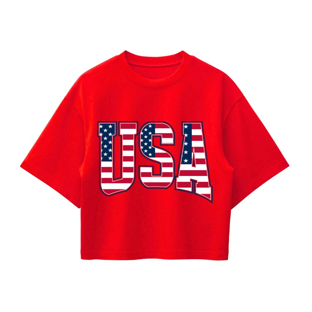 USA flag Oversized Crop