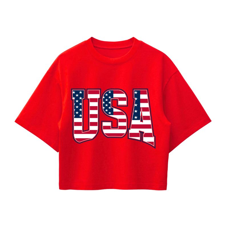 USA flag Oversized Crop