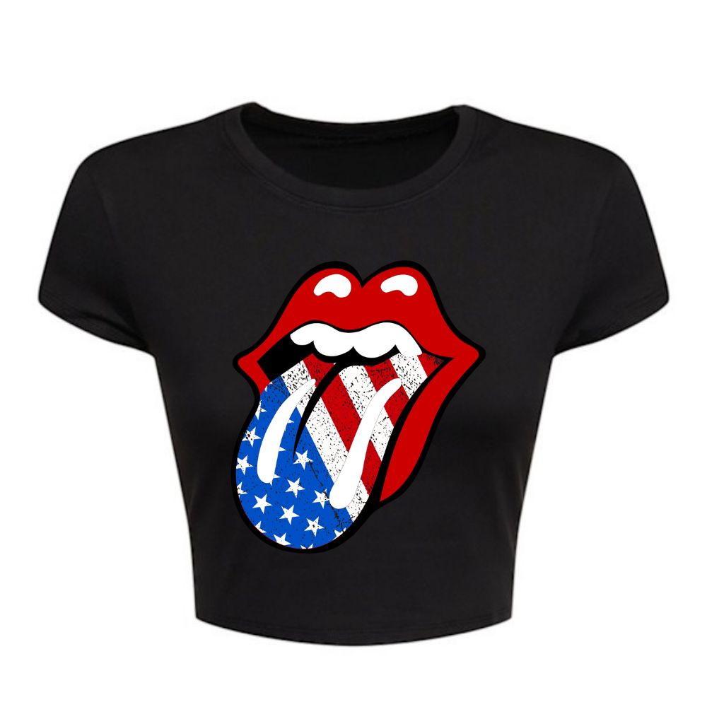 Rolling Stones USA Cropped Tee