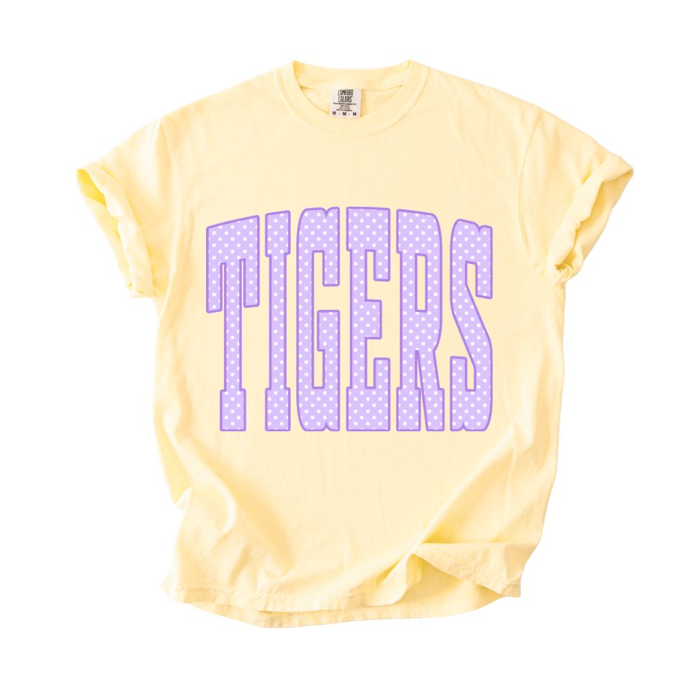 Light Yellow Tigers Polka Dot Tee
