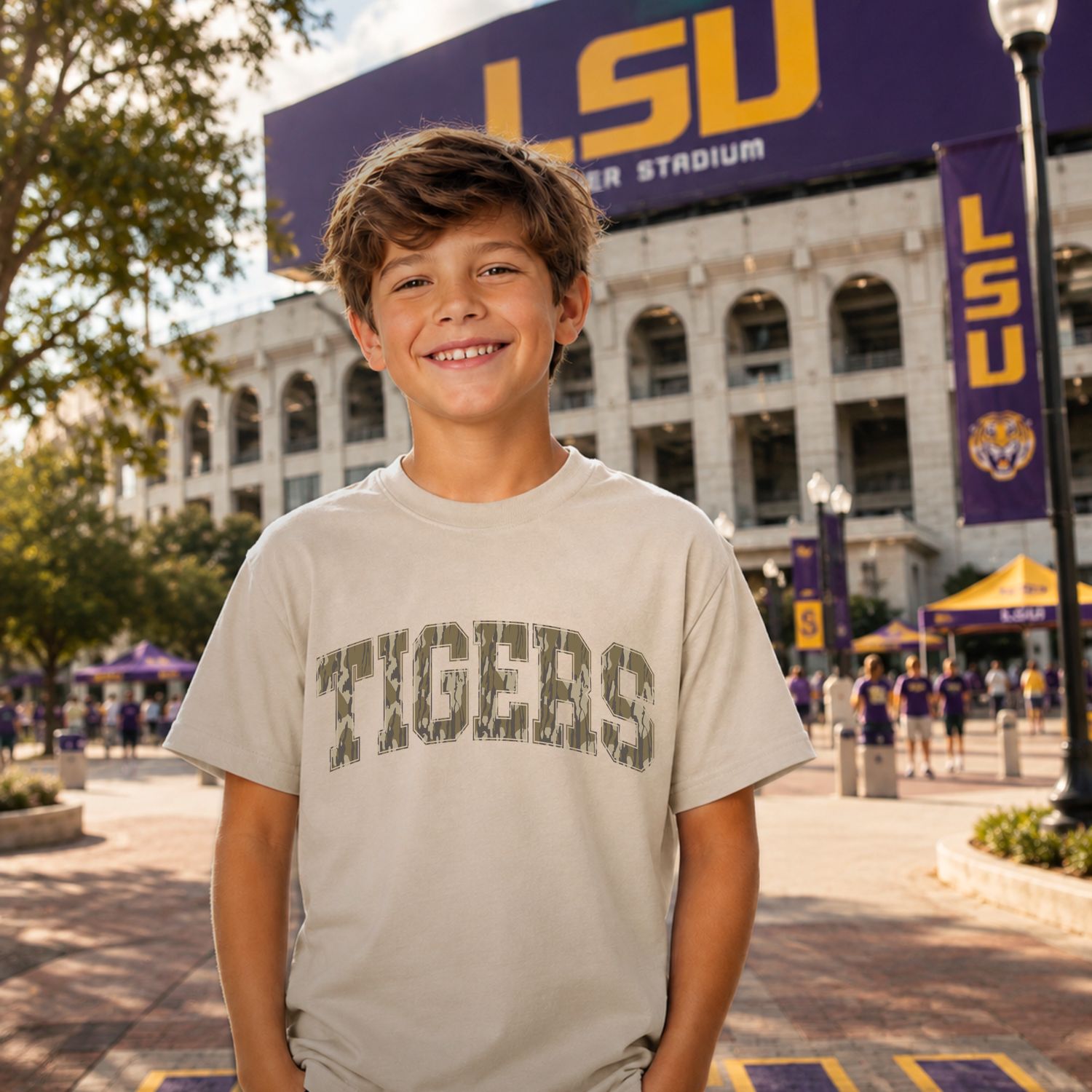 Youth Camo Tigers T-Shirt