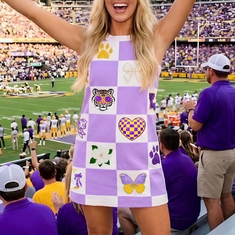 Tigers Sequin Patchwork Dress