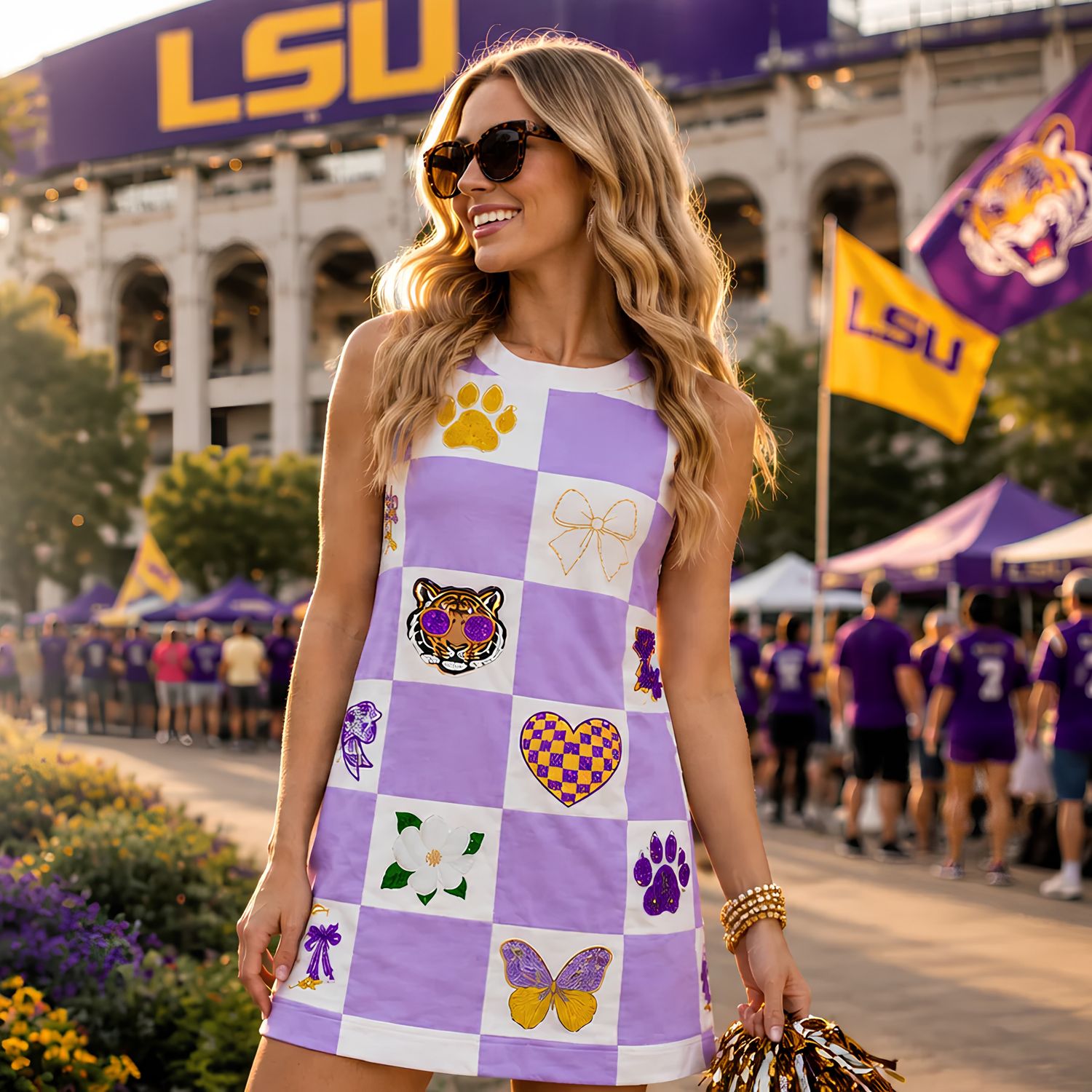 Tigers Sequin Patchwork Dress