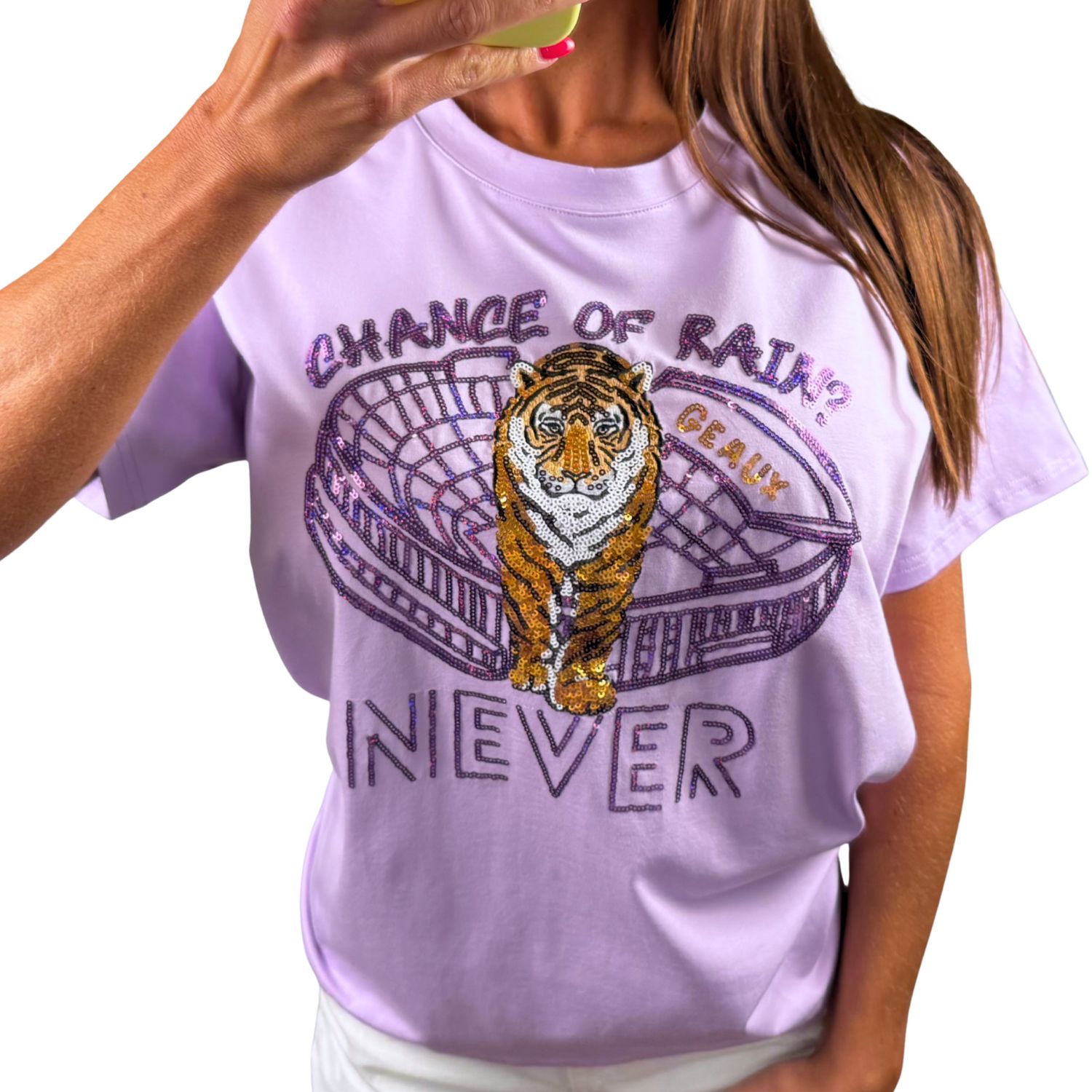 Chance Of Rain Sequin Top - Lilac