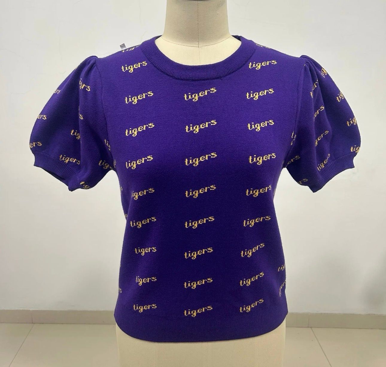 Tigers Puff Sleeve Sweater Top
