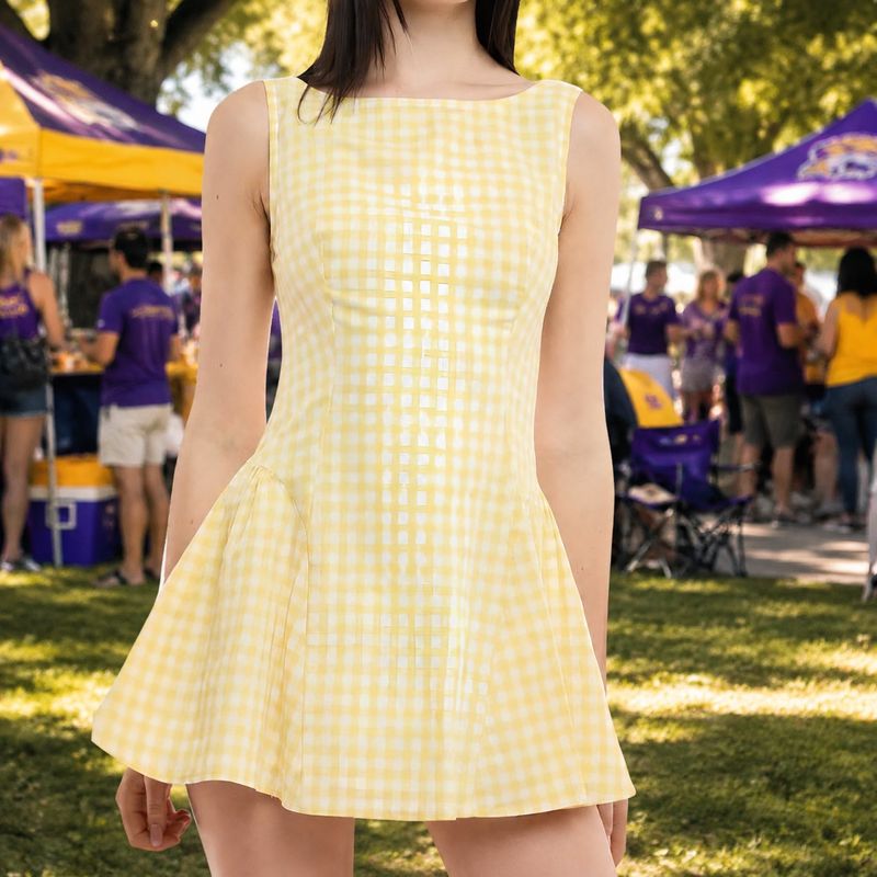 Yellow Gingham Mini Dress