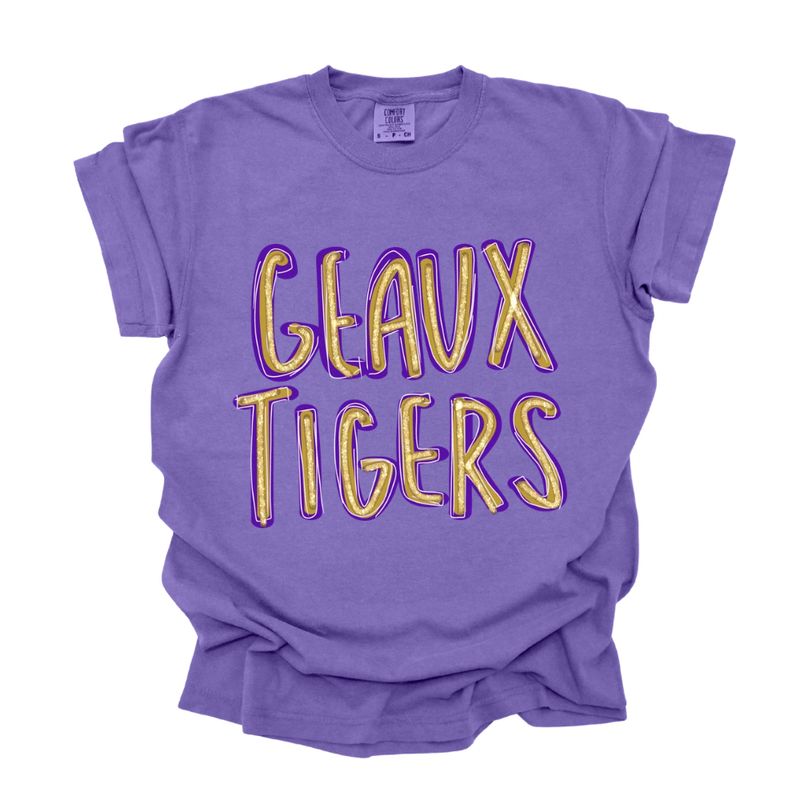 Geaux Tigers Metallic Tee
