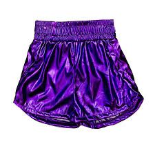Little Girls Purple Metallic Shorts