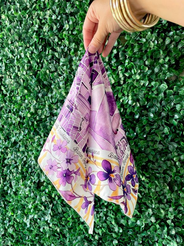 Baton Rouge Watercolor Map Scarf