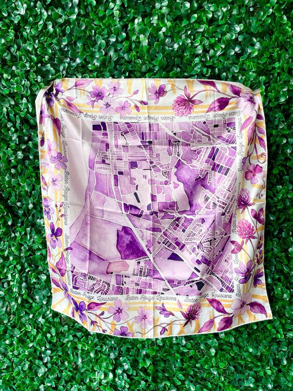 Baton Rouge Watercolor Map Scarf
