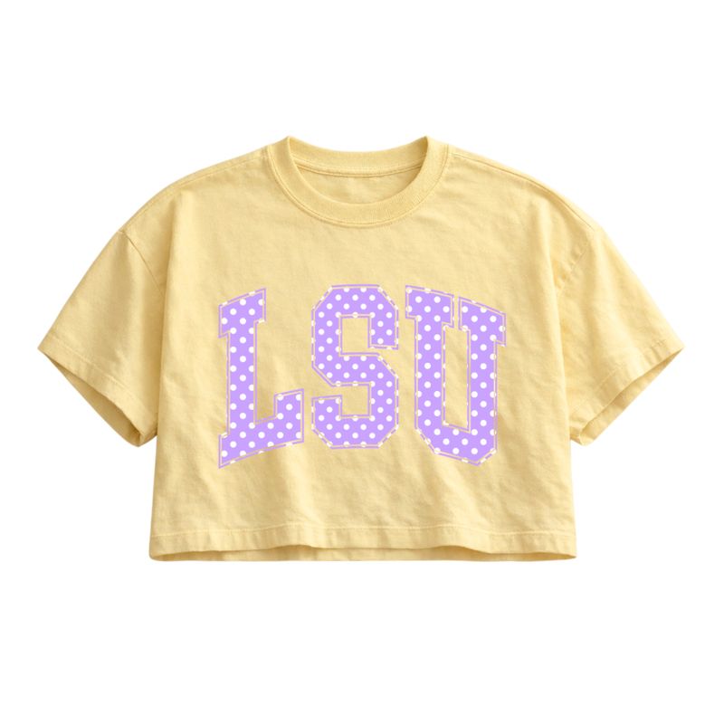 Lavender Polka Dot Game Day Boxy Crop
