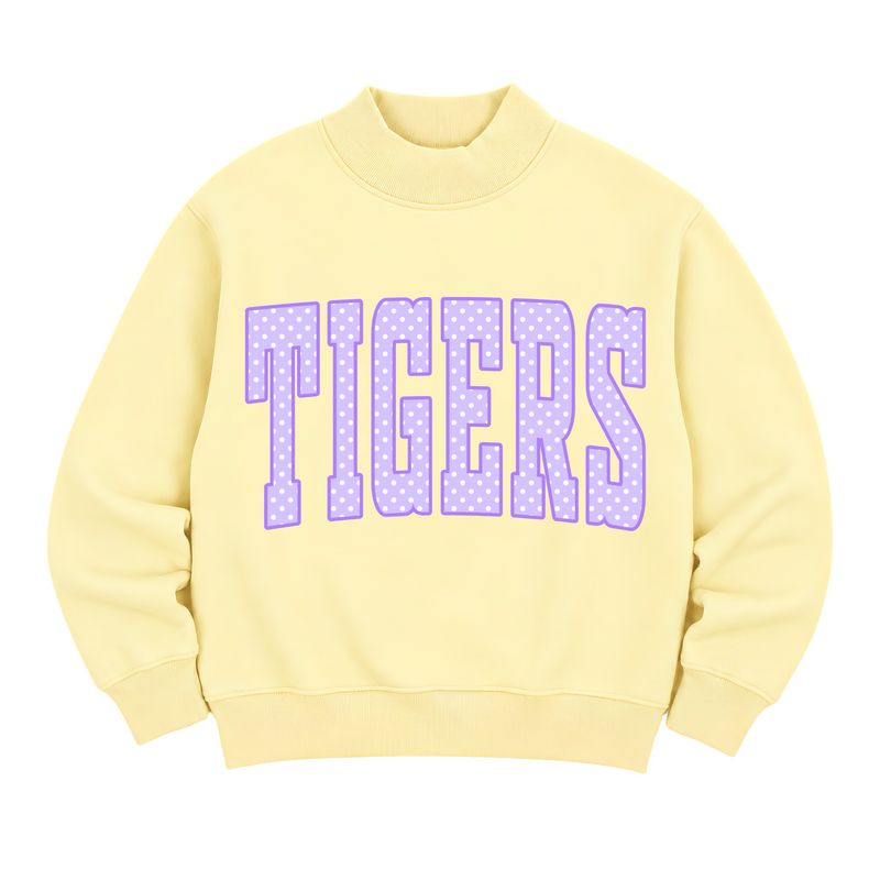 TIGERS Butter Yellow Mock Neck