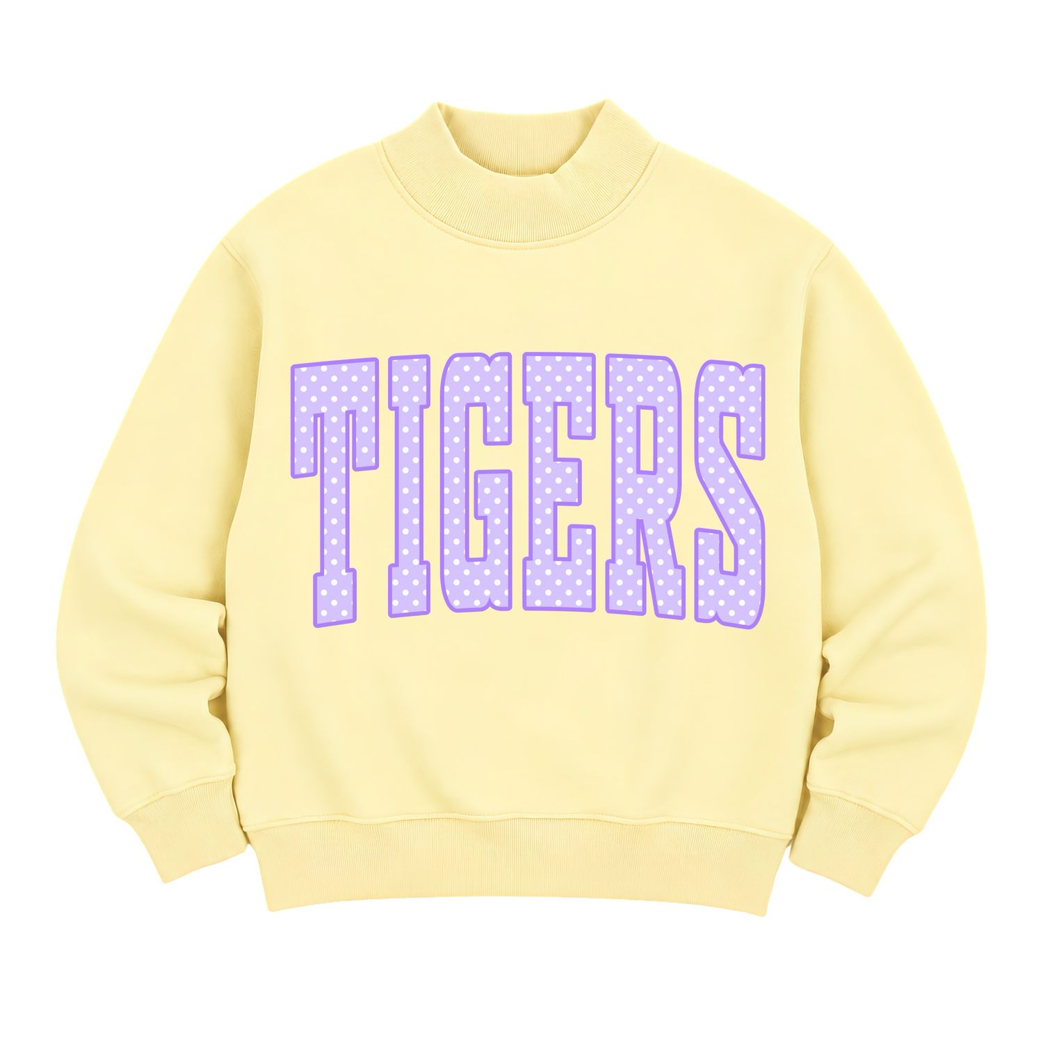TIGERS Butter Yellow Mock Neck