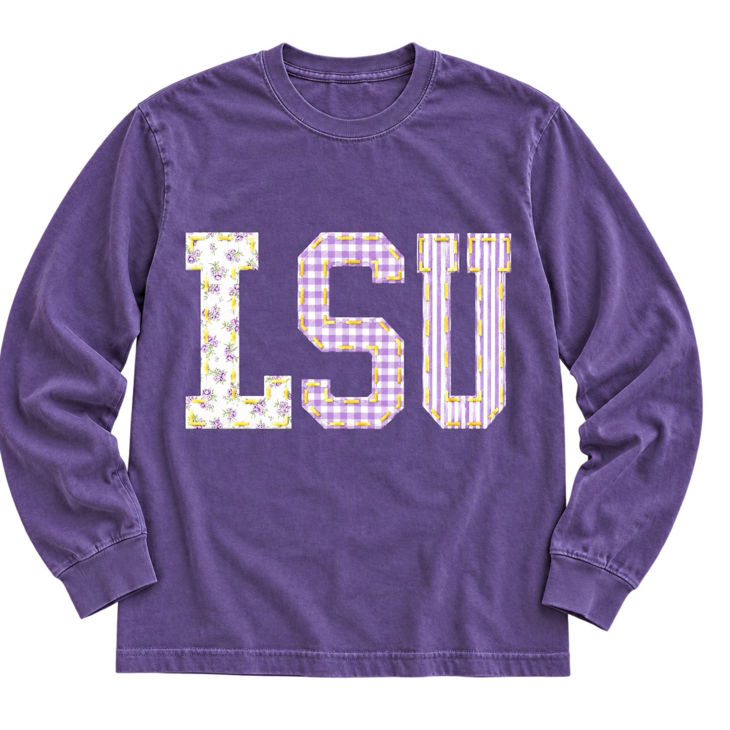 LSU Quilted Long Sleeve Tee