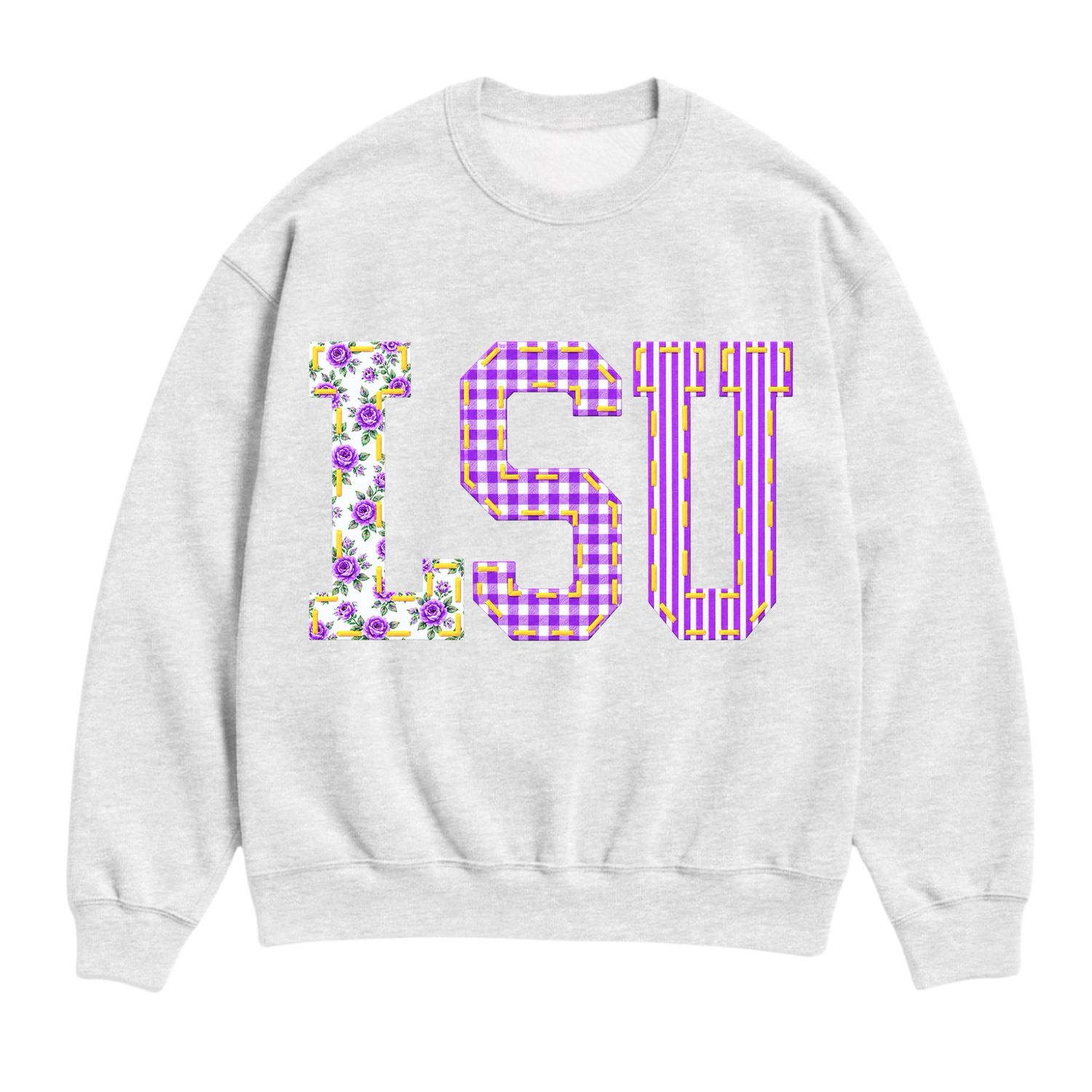 LSU Quilted Pullover Sweatshirt