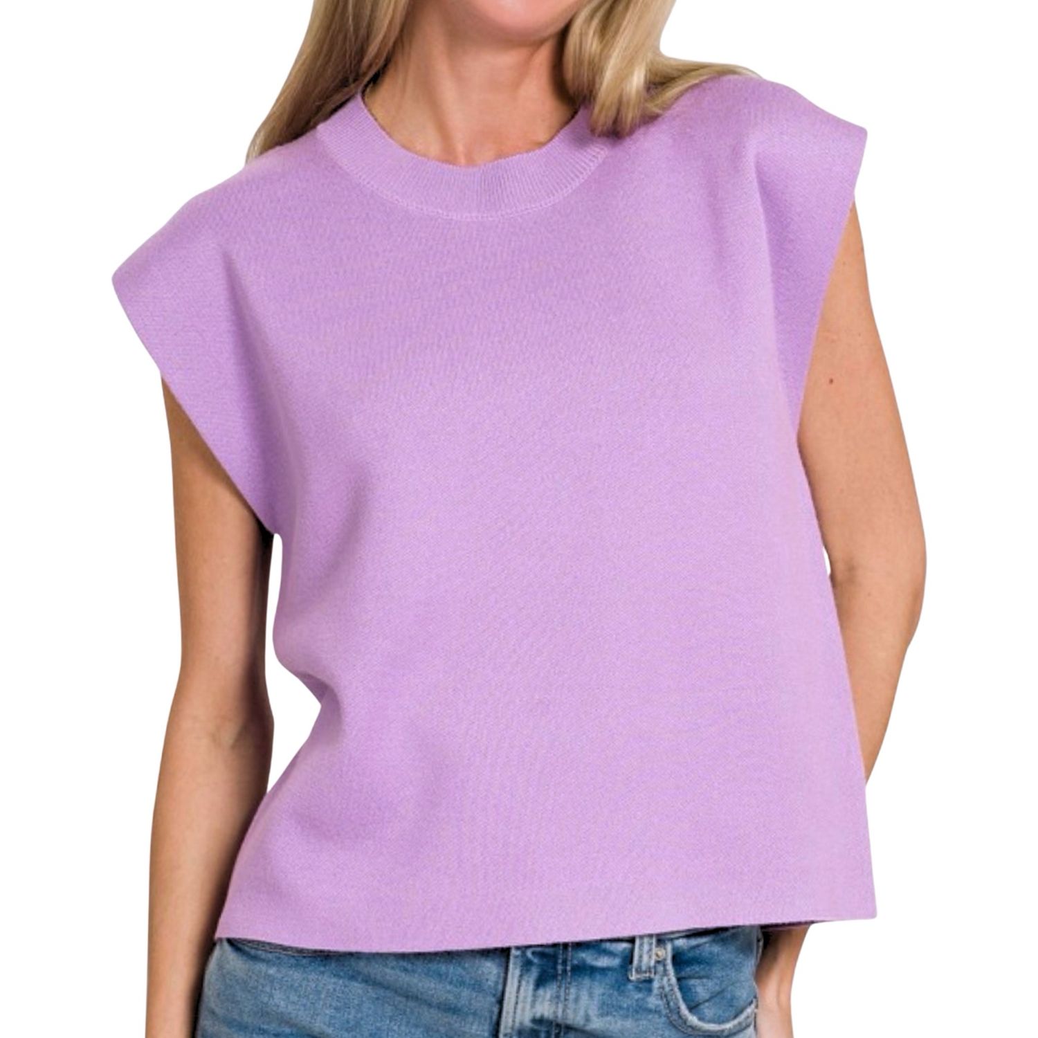 Lavender Short Sleeve Sweater Top